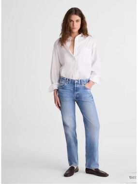 NWT Madewell The Dean Easy Straight Jean Light Lapis Wash Blue